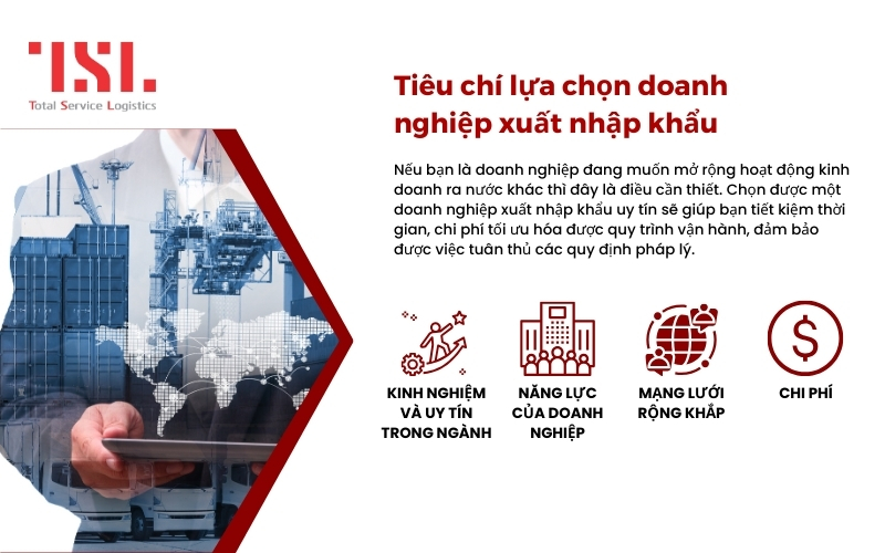 Tiêu chí lựa chọn đơn vị cung cấp dịch vụ xuất nhập khẩu